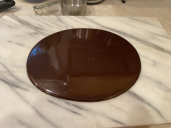 fudge poured out onto marble, but was it hot enough?