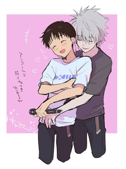 SFW yaoi art of the following characters : ikari_shinji nagisa_kaworu