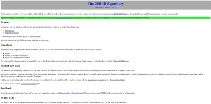 USB ID Repository