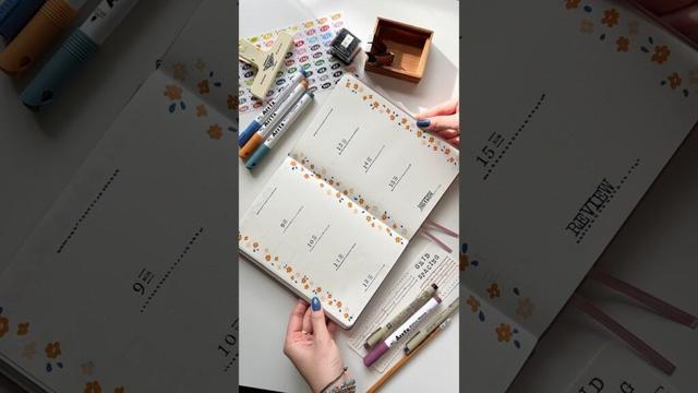 Bullet journal weekly spread - June 2025 🧡💙 #planwithme #bulletjournal #bulletjournaling #bujo