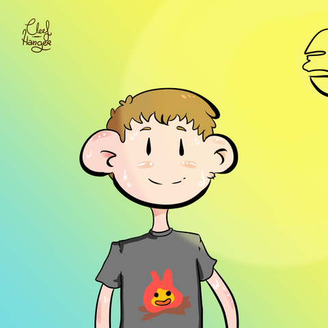A guy in a black shirt with a calcifer on it  sweating under a intense sun.

Un tipo con camiseta negra con un calcifer en ella sudando mares debajo de un sol intenso