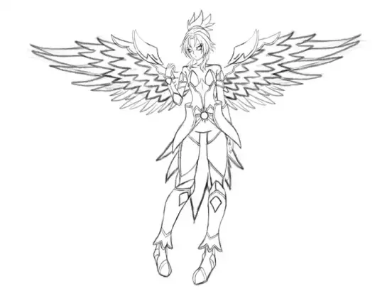 Sketching concept character with half human and half bird hybrid