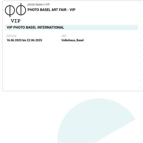 The VIP pass for Photo Basel