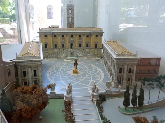 model of the piazza - Michelangelo's architectural & design concept.