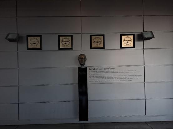 A bust of Konrad Adenauer, first chancellor of the Federal Republic of Germany.