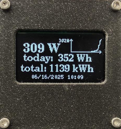 OpenDTU Box zeigt 309W an