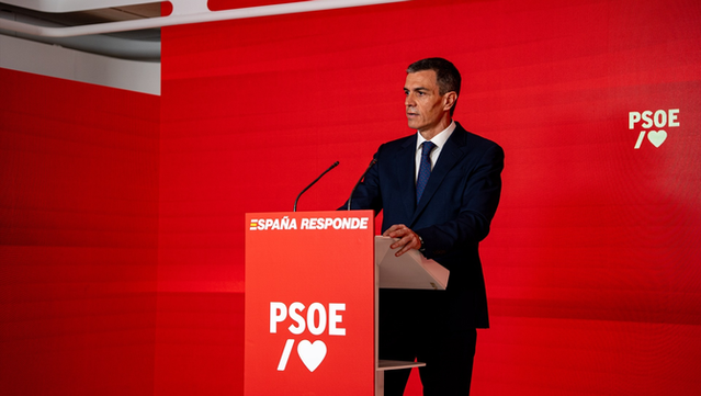 Està previst que Sánchez comparegui aquest migdia a la seu del PSOE, a Ferraz (Europa Press/Gabriel Luengas )