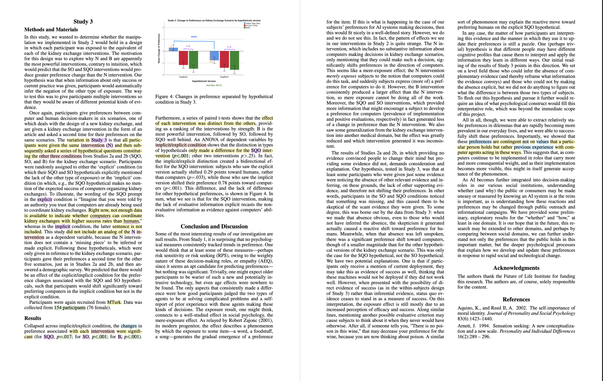 Methods and results of Experiment 3 with conclusion highlighted.