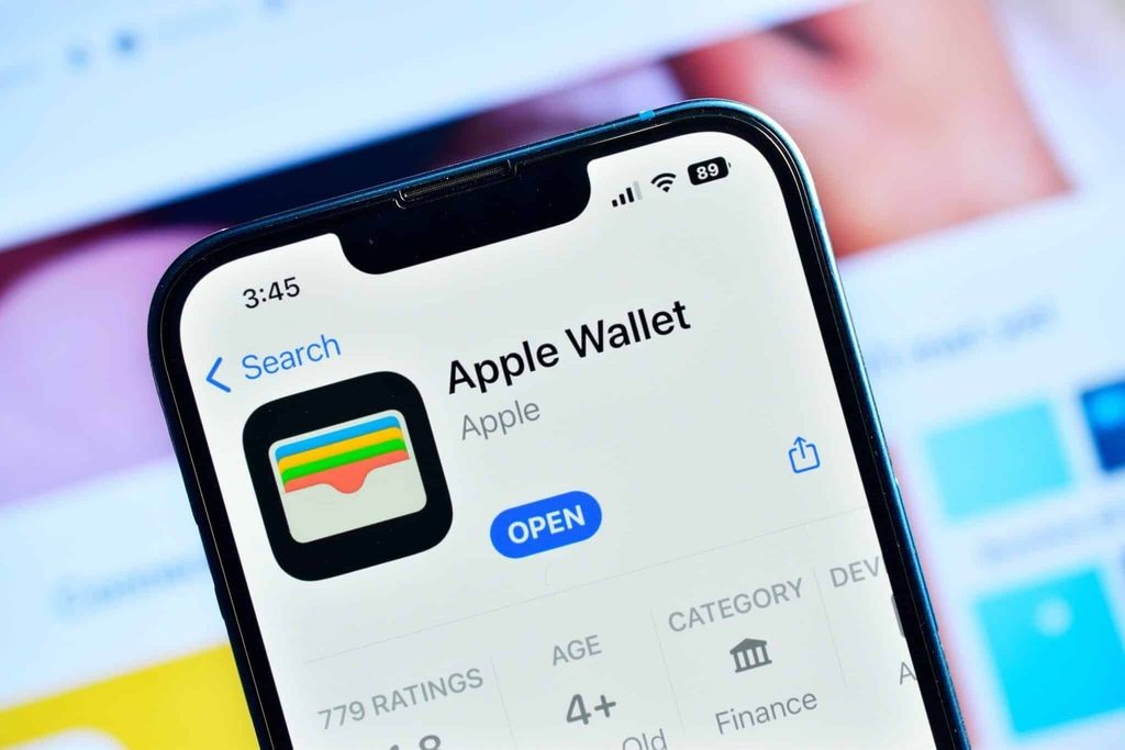 photos of an iPhone with "Apple Wallet" on the screen