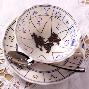 Tea leaves in a cup