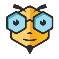 The logo of apis.guru, consisting of a stylized bee face, with a hexagonal head and hexagonal glasses.