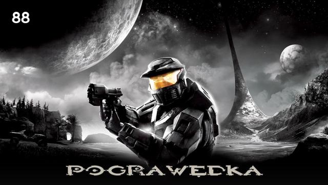 Na okładce widoczny jest futurystyczny krajobraz science fiction inspirowany serią gier Halo. Na pierwszym planie znajduje się postać żołnierza w ciężkim pancerzu bojowym z przyłbicą w kolorze złotym, trzymającego broń skierowaną w stronę widza. W tle rozciąga się kosmiczny pejzaż: duża planeta lub księżyc na niebie, charakterystyczna pierścieniowa struktura (Halo), górzysty teren i pojazd terenowy po lewej stronie. Całość utrzymana jest w odcieniach czerni i bieli z żółtym akcentem na wizjerze hełmu. W lewym górnym rogu znajduje się liczba „88”, a na dole widnieje napis „POGRAWEDKA” stylizowaną czcionką