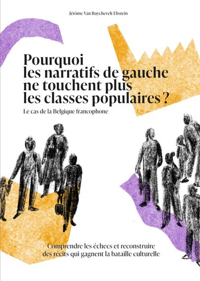 Première page de l'article. Il y a des silouhettes noires (crayonnées ou dessinées au pastel noir?) sur des éléments en mauve et en orange. On devine une usine.