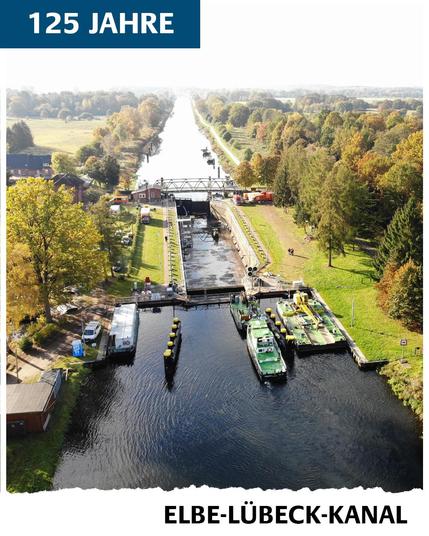 Drohnenaufnahme mit Blick auf die Schleuse Witzeeze