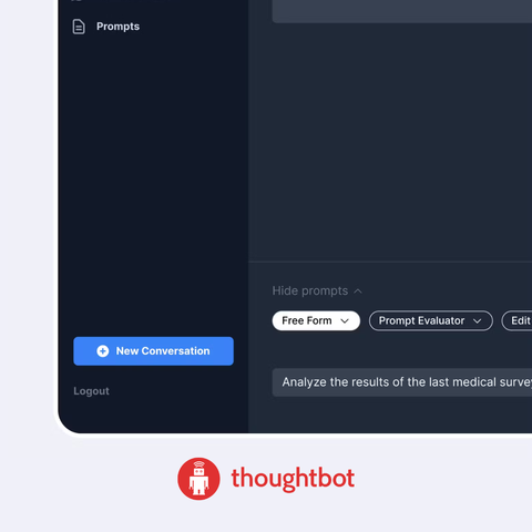 screenshot of generative AI project and thoughtbot logo