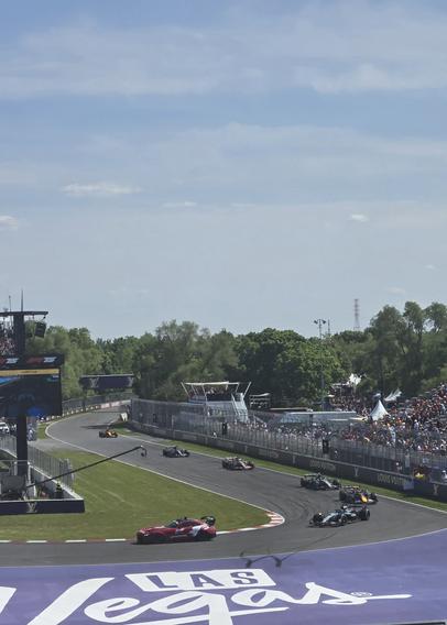 Pic from the the Canada GP in Montreal of the racers following the Safety Car through the Hairpin