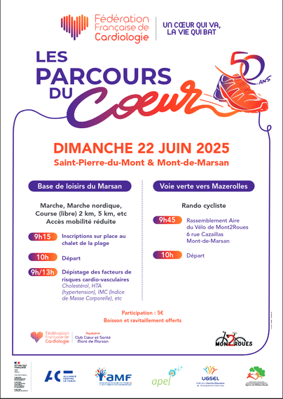 Affiche de l’évènement "les Parcours du Cœur".
