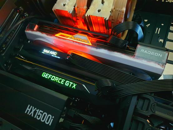 My triple-GPU setup: AMD Radeon RX 7700 XT 12GB + Intel Arc B580 12GB + Nvidia Titan Xp 12GB