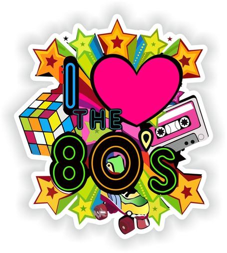 Bunte Grafik "I ♥️ The 80's".