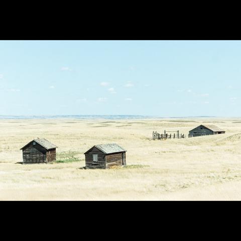 Landscape in the national grasslands park in Alberta, Canada