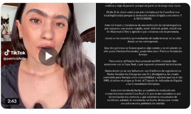 Patricia Fernández junto a un post de Patricia Fernández (@albammmedina)