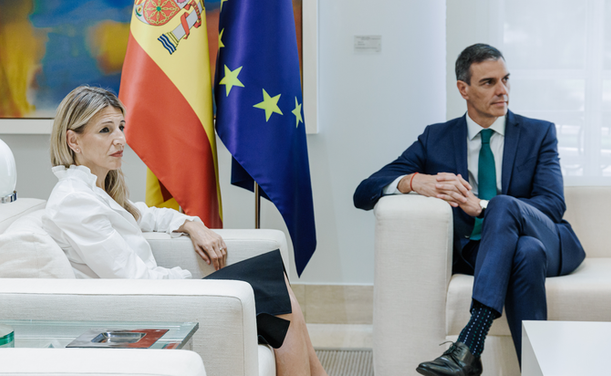 Cares llargues a la reunió entre Sánchez i Díaz per abordar la crisi al PSOE pels casos de corrupció (Europa Press)