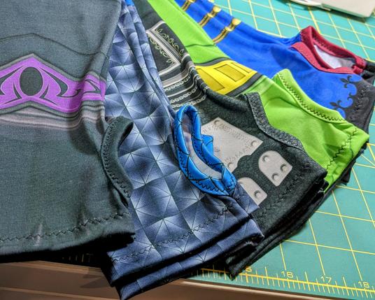 a fan of six sets of handmade sleeves