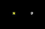 a yellow N and a white @ on a black screen
