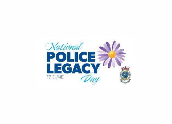 Poster - Nation Police Legacy Day 17 June
A Michaelmas daisy painted alongside the wording with a NSW Police Legacy badge underneath