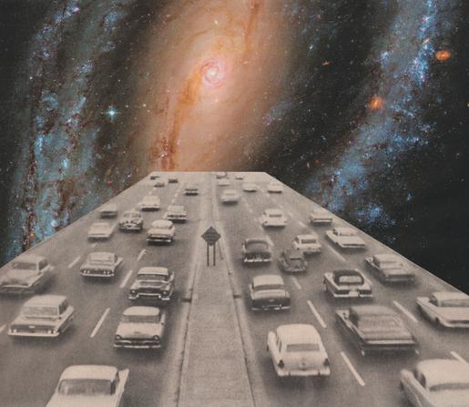 a 6 lane highway terminates in the center of a galaxy