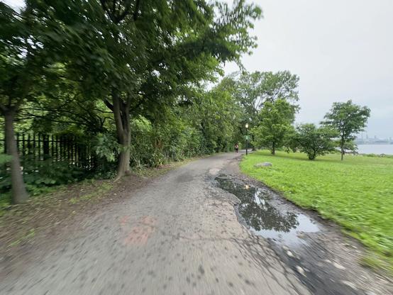Photo of the bikepath south of the tennis courts. Looking sketchy.