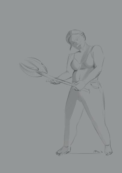 Earlier stage of the drawing after 19min