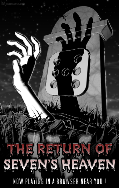 Retro horror comic style illustration, showing a hand coming out of a grave, in front of a tomb-stone.