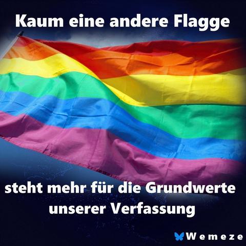 Kaum eine andere Flagge
steht mehr für die Grundwerte unserer Verfassung. 

🌈