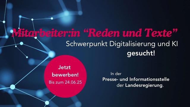 Mitarbeiter:in "Reden und Texte" Schwerpunkt Digitalisierung und KI gesucht!