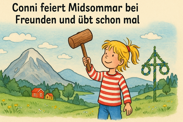 Conni Meme „Conni feiert Midsommar bei Freunden und übt schon mal“