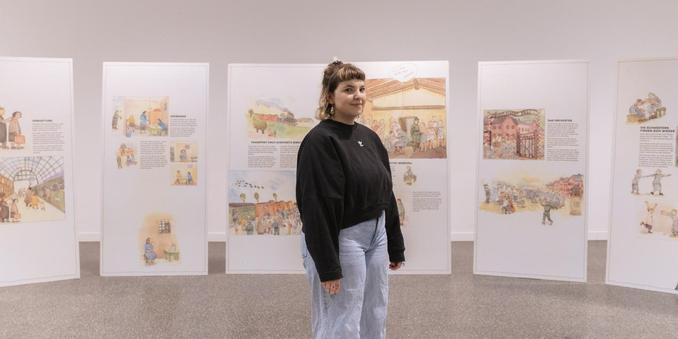 Elif Çelik, Absolventin des Bachelorstudiengangs Soziale Arbeit an der HSBI, hat mit Kindern der Laborschule in einem Projekt zur Geschichte der Auschwitz-Überlebenden Anita Lasker-Wallfisch gearbeitet. © K. Schradi/HSBI