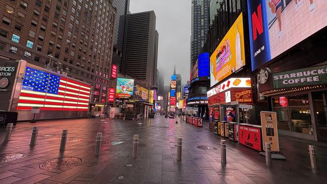 A view of Times Square in the morning.
