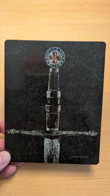 Back of the Kingdom of Heaven 4k steelbook.
The hilt of a broadsword
