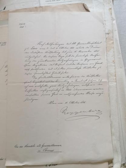 Manoscritto in lingua tedesca datato 10 ottobre 1855. La data, il mittente e il destinatario sono praticamente le uniche cose che sono riuscita a tradurre, al momento