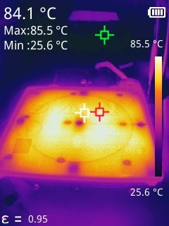 IR camera screenshot of prusa mini printbed without sheet.