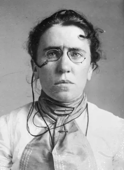 Emma Goldman wearing spectacles