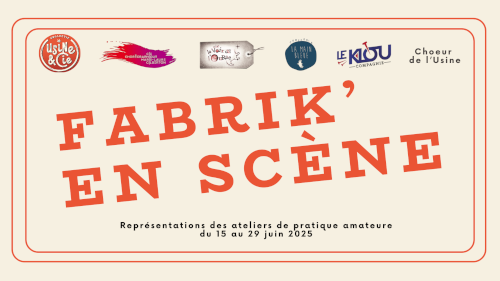 Affiche de Fabrik' en scène avec les logos de chaque companie