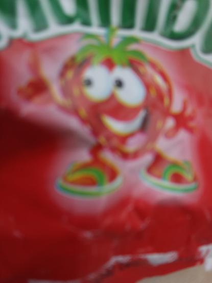 fucked up strawberry mascot