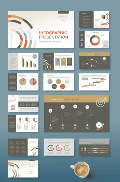 Customizable Business Presentation Template with Infographics for Adobe InDesign