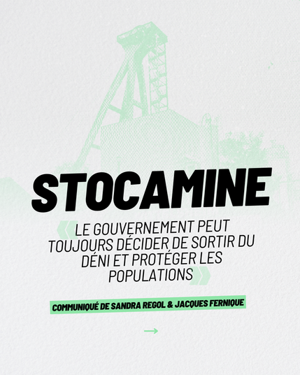 Stocamine : "Le gouvernement peut toujours décider de sortir du déni et protéger les populations"
Communiqué de Sandra Regol et Jacques Fernique
