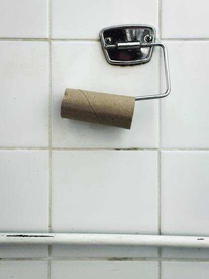 A roll of used toilet paper hanging crookedly from a rickety hook on a white tiled wall in the toilet of a vintage Berlin apartment can suddenly provide important clues about life and everything.
