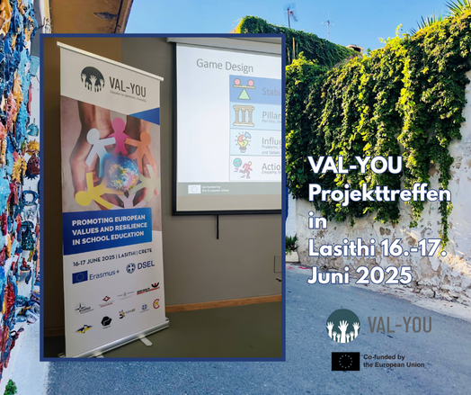 VAL-YOU Projekttreffen in Lasithi. Von 16. bis 17. Juni haben sich die ProjektpartnerInnen getroffen, um an dem Konzept für das Serious Game weiterzuarbeiten.