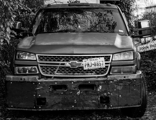 Found this workhorse of a truck on a backstreet in North Carolina even though it has a Texas license plate tied to the grill.