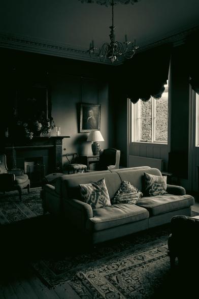 Luxurious interior: sitting room  in the manor house.